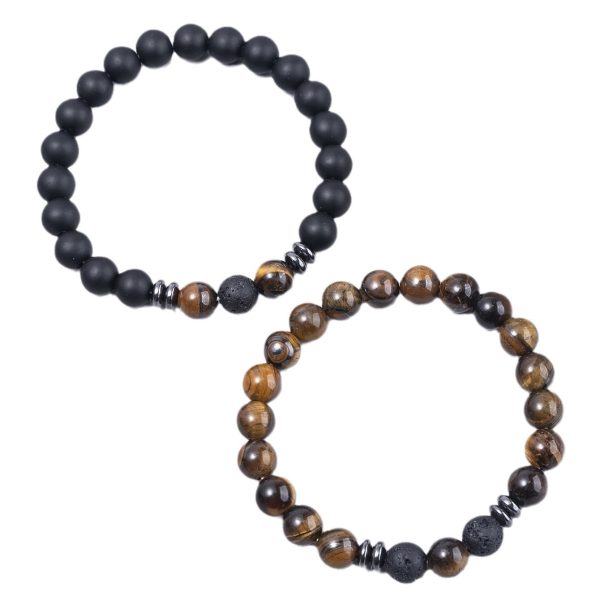 Volcanic Rock Bracelet Suit Men And Women Couple Style - Image 5