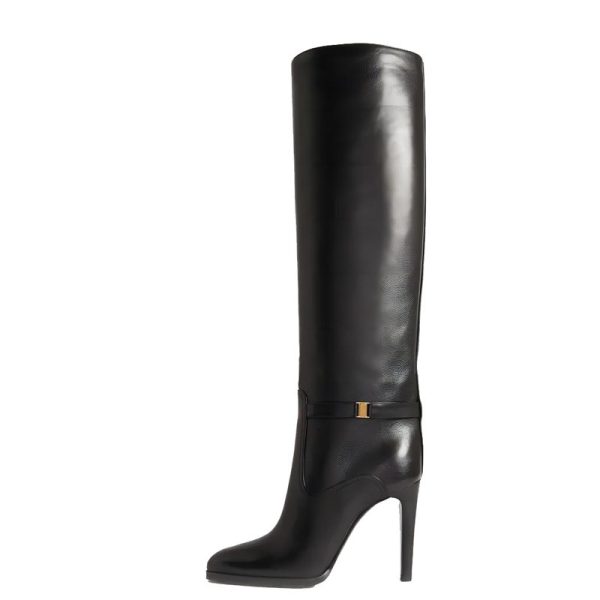 Lady High Round Toe Stiletto Heel Boots - Image 4