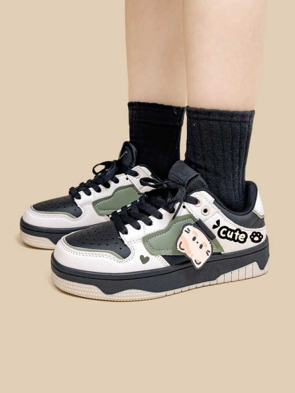 Cute Casual Sneakers Women's Color Matching Flat Low-tops - Image 4