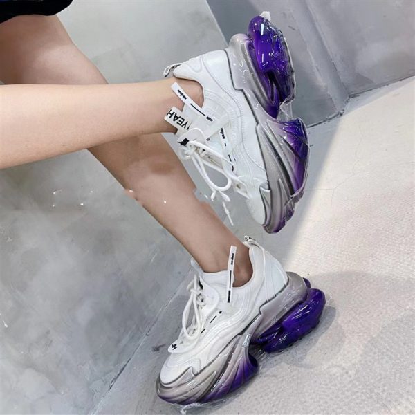 Leather Thick Soled New Jelly High Casual Sports Shoes For Women - Image 2