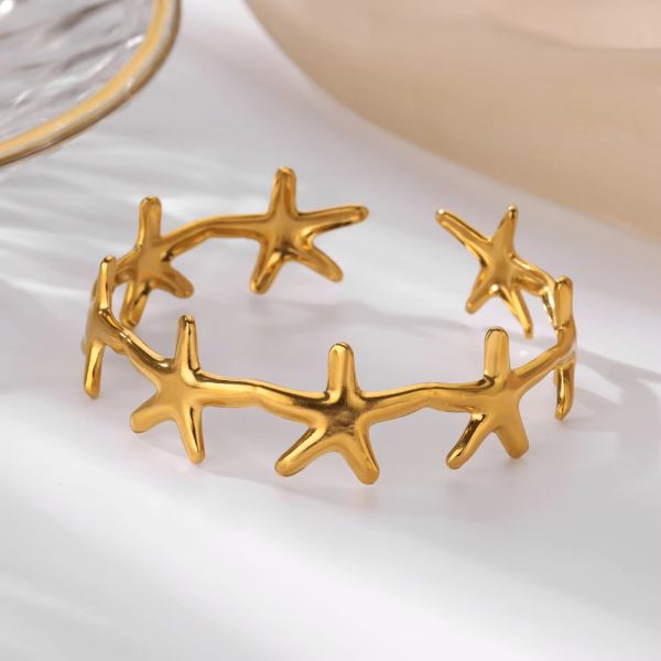 Holiday Stainless Steel Starfish Scallop Bracelet - Image 8
