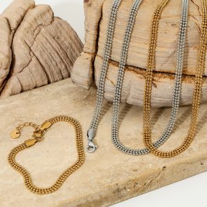 Cross-border European And American Small Round Bead Chain Necklace Bracelet Set