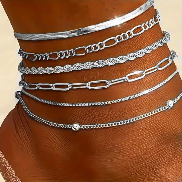 New 6-piece Anklet Personality Chain Like Flat Snake - Image 7