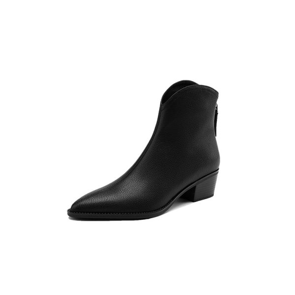 Simple Solid Color And Nude Ankle Boots For Women - Image 6
