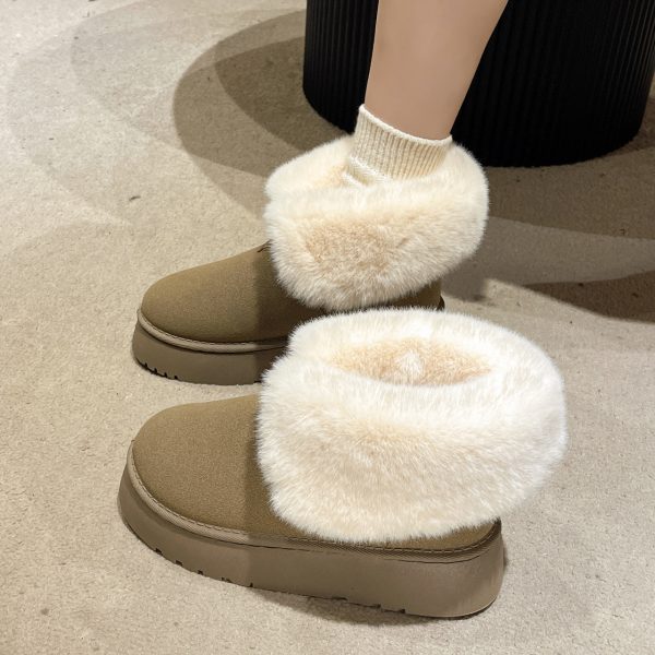 Winter Warm Snow Boots New Fashion Foldable Fleece Cotton Shoes For Women Plus Velvet And Thickened Plush Ankle Boots - Image 4