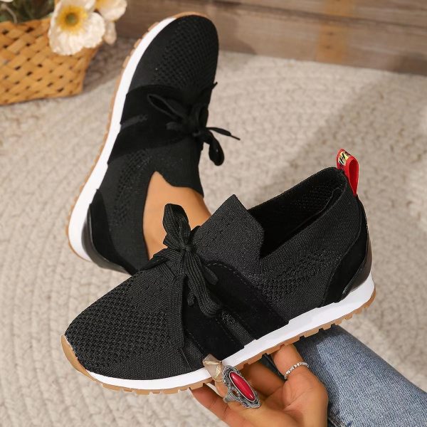 Women's Comfortable Fly Woven Mesh Lace-up Casual Shoes - Image 3