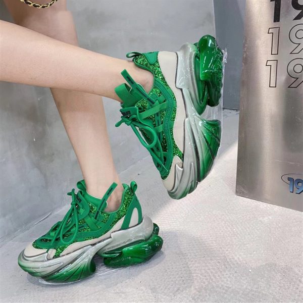 Leather Thick Soled New Jelly High Casual Sports Shoes For Women - Image 5
