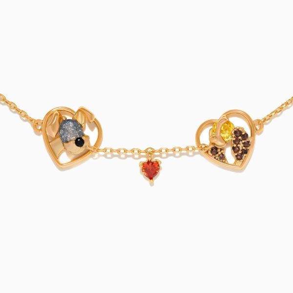 Cartoon Dog Couple Heart-shaped Pendant Bracelet - Image 2