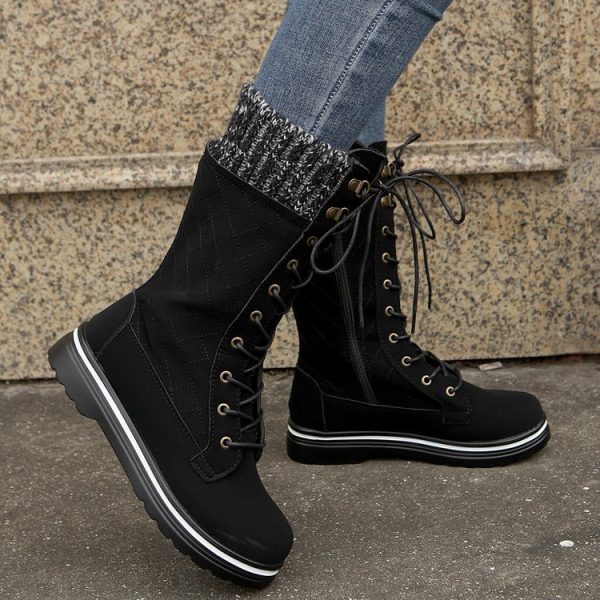Ladies New Fashion Solid Color Martin Boots - Image 6