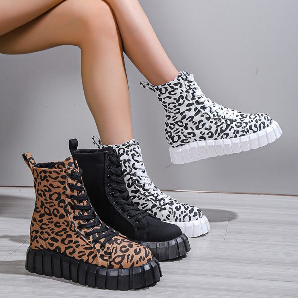 Leopard Print Women Shoes Platform Boots - Image 2