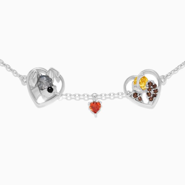 Cartoon Dog Couple Heart-shaped Pendant Bracelet - Image 3