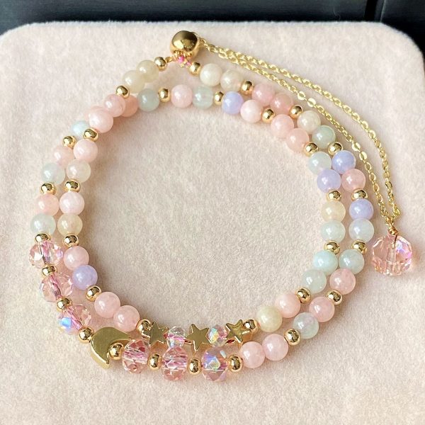 Multi Layer Bracelet With Morganite Chalcedony Matching - Image 2