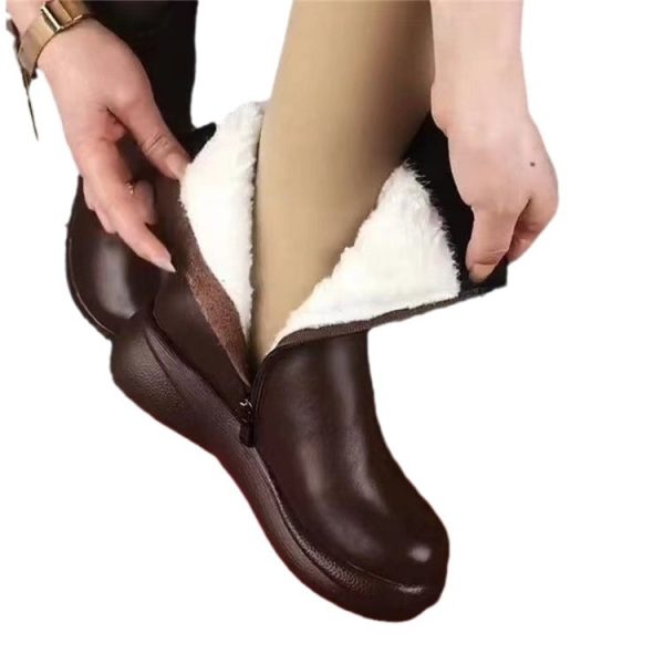 Retro Middle Boots Slimming Casual British Style Flat Boots - Image 5