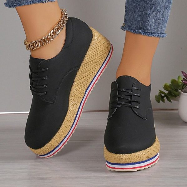 Women's Lace-up Wedge Braided Shoes - Image 4