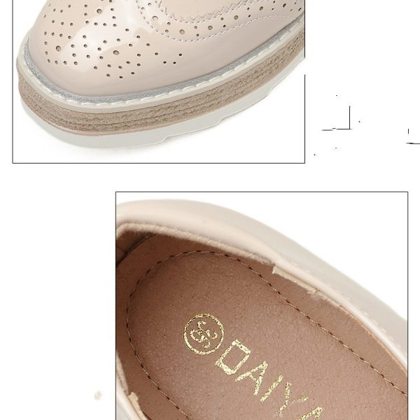 British Style Lace-up Thick-soled Muffin Shoes - Image 4