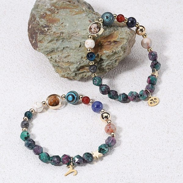 Natural Stone Twelve Constellations Bracelets Cut Hemp Stone Fashion - Image 4