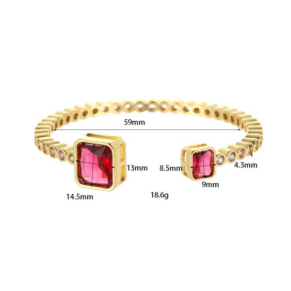 Micro-inlaid Color Zirconium Emerald Temperament Bracelet - Image 4