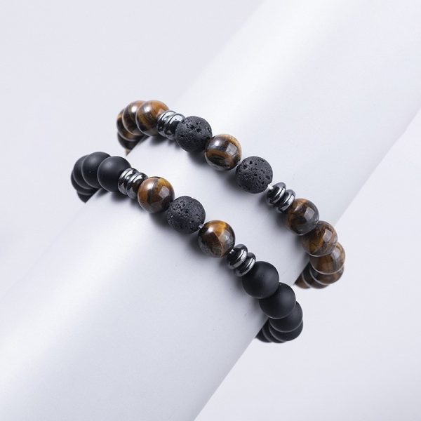 Volcanic Rock Bracelet Suit Men And Women Couple Style - Image 9