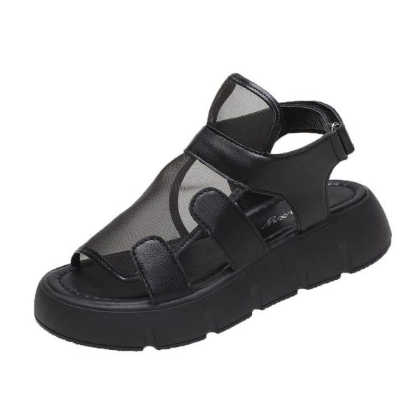 Platform Sandals Women's Fashion Outer Wear Mesh Hollow - Image 4