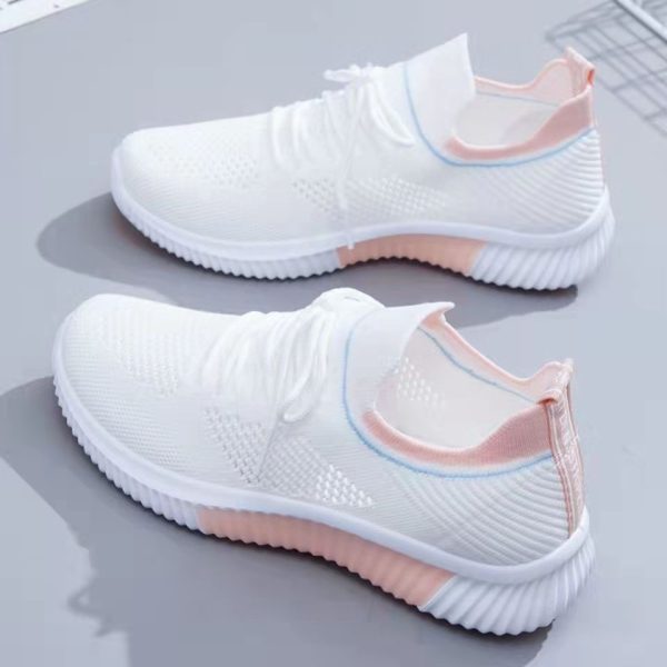 Flyknit Breathable White Shoes Summer Mesh - Image 3