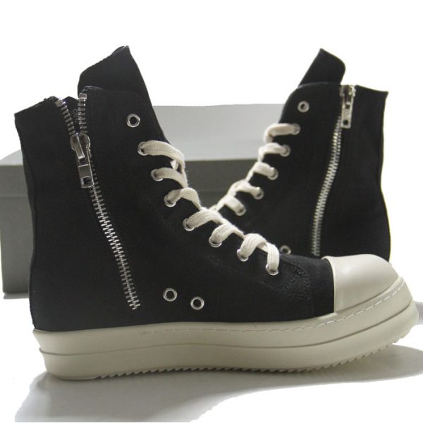 New High Top Canvas Men's Shoes With High Soles - Image 5