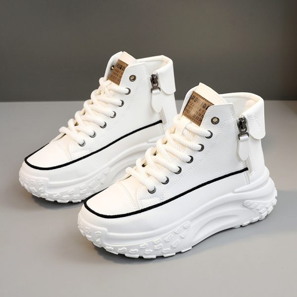 Round Toe Shoes Platform Height Increasing Casual Sneakers - Image 2