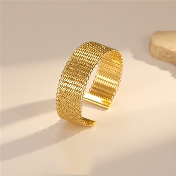 European And American Simple And Light Luxury Temperament Ring Open-ended Bracelet - Image 5