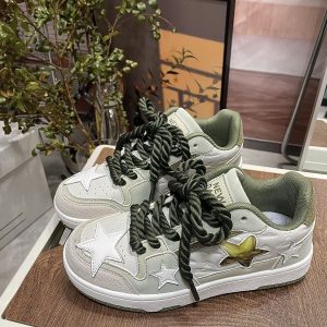 Contrast Color Casual All-match White Shoes