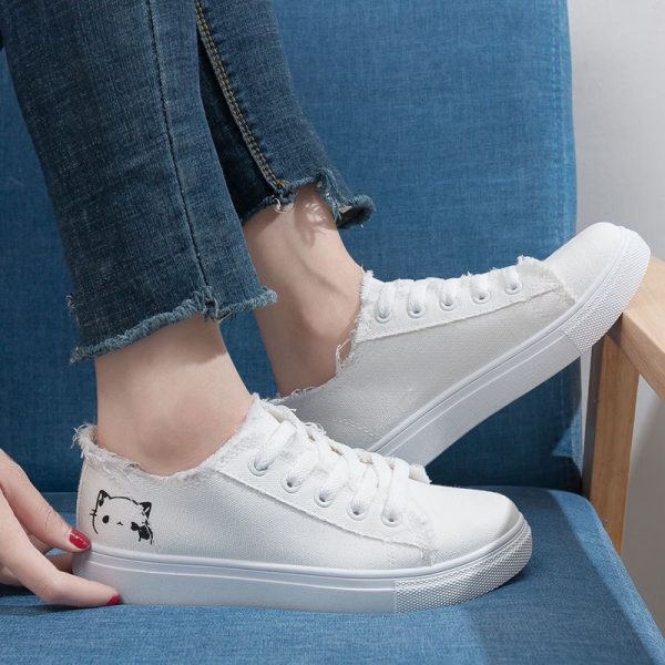 Women's Canvas Shoes Spring Breathable Versatile Casual White Shoes Student Sports - Image 4