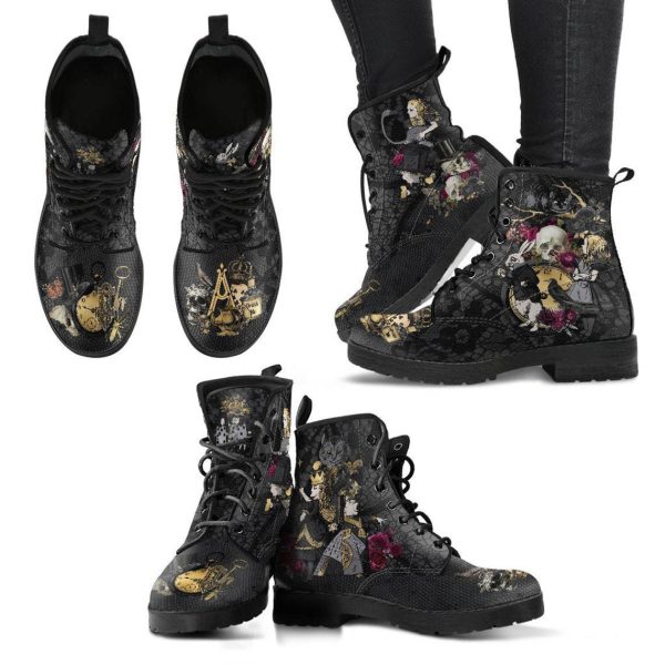 Women's Printed Cartoon Lace-up High-top Leather Boots - Image 7