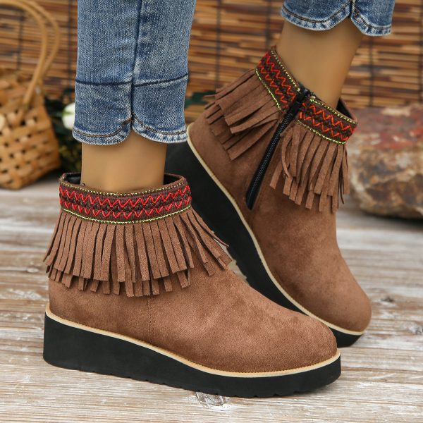 Fashion Thick Bottom Small Wedge Bootie - Image 2