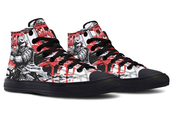 Printed Couple High-top Canvas Shoes - Image 2