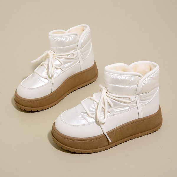 Fleece-lined High-top Snow Boots Female Insulated Cotton-padded Shoes - Image 8