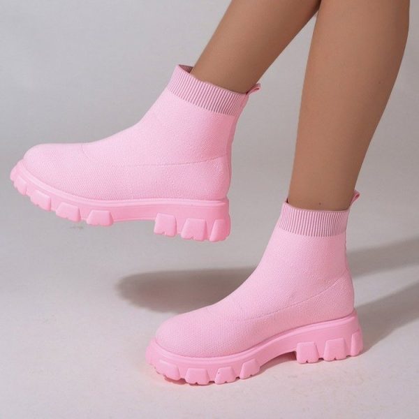 Fashion Ankle Boot Low Heel Sock Boots For Women - Image 4