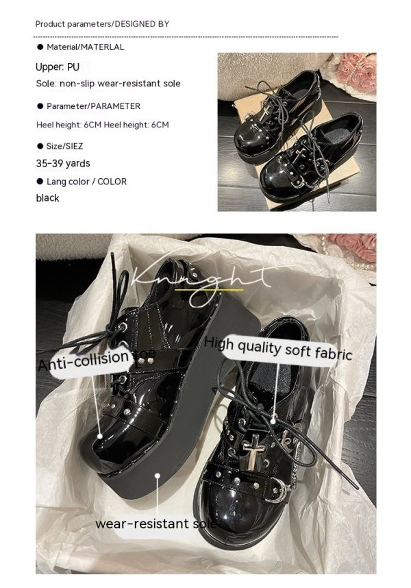 Punk Platform Shoes Dark Lolita Platform Leather Shoes - Image 8