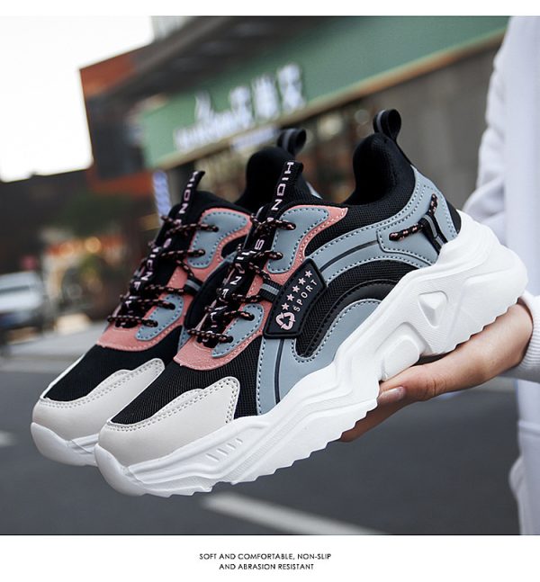 Spring And Summer Casual Thick-soled Sports Shoes Net Red Trendy Shoes White Shoes Women - Image 3
