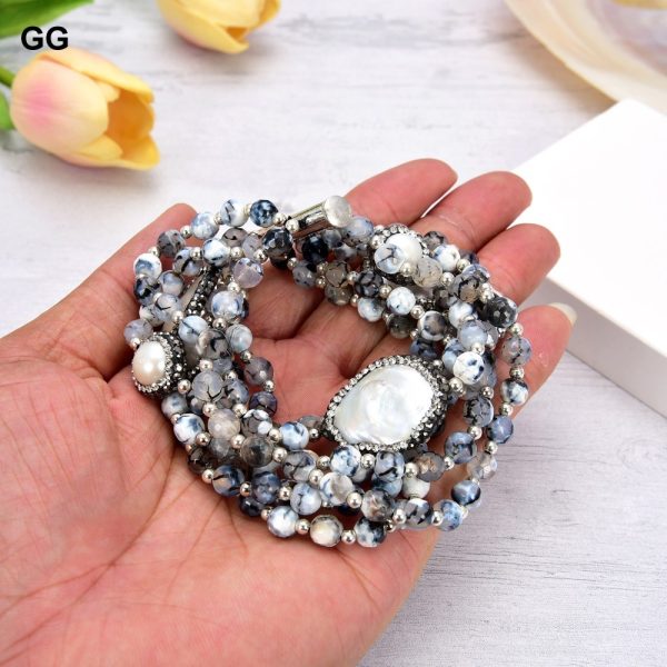 Round Agate Stone Women's Bracelet - Image 2