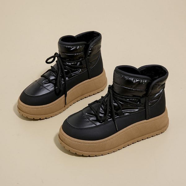 Fleece-lined High-top Snow Boots Female Insulated Cotton-padded Shoes - Image 6