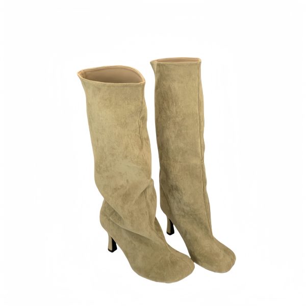 Simple Graceful High Heel Round Toe High Leg Boot - Image 5