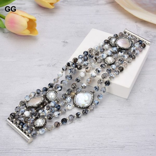 Round Agate Stone Women's Bracelet - Image 5