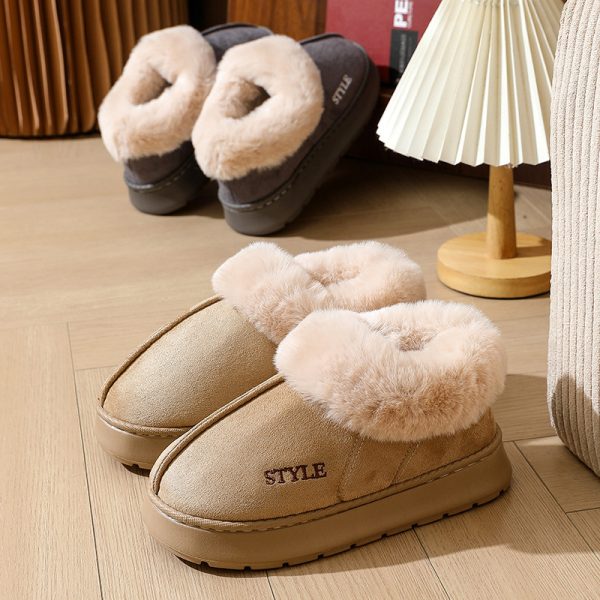 New Suede Cotton Slippers Warm Non-slip Snow Boots - Image 3