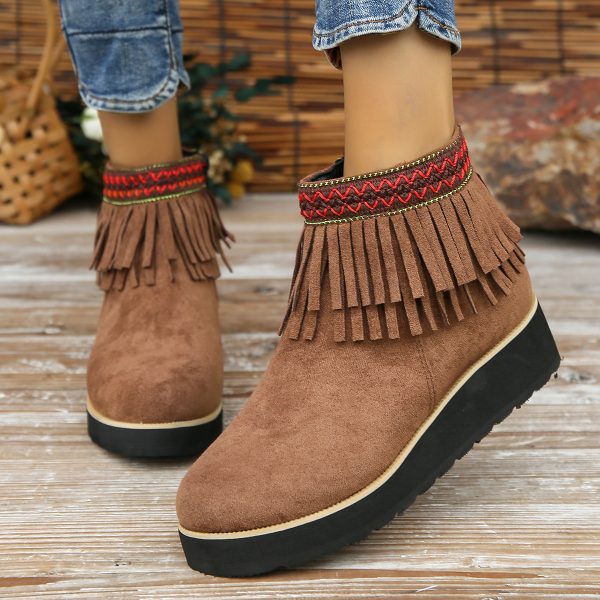 Fashion Thick Bottom Small Wedge Bootie - Image 3
