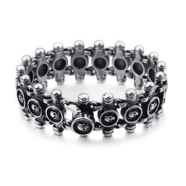 Domineering Men's Titanium Steel Skull Bracelet - Image 5