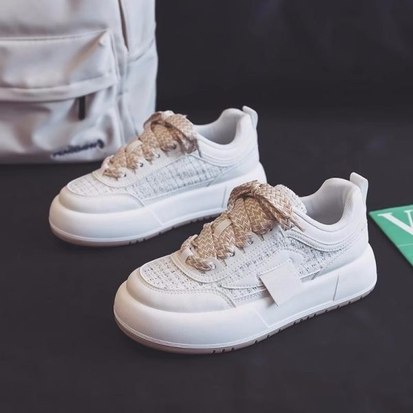 Thick Bottom Spring And Autumn Milk Fufu Show Feet Little Wild Original Niche Sports Board Shoes - Image 2