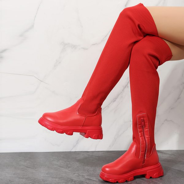 Long Boots Women Winter Shoes Fashion Side Zipper Knee High Boots - Image 9