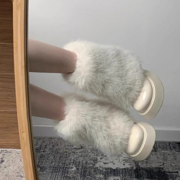 Snow Boots Winter Fleece-lined Thermal Furry Shoes - Image 4