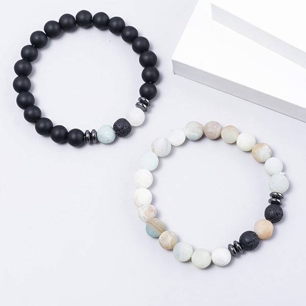 Volcanic Rock Bracelet Suit Men And Women Couple Style - Image 3