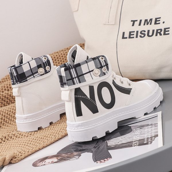 New All-match High-top Girls Canvas Short Boots Women's Shoes - Image 4