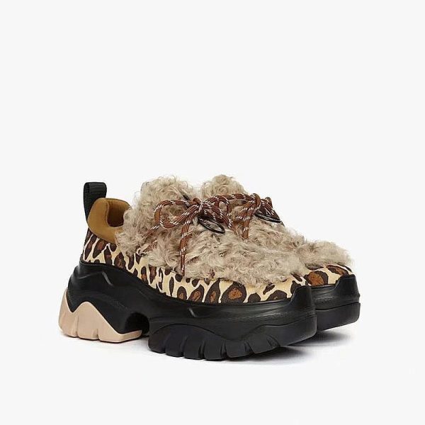High Thick Soled Woolen Shoes With Cotton Lining - Image 4