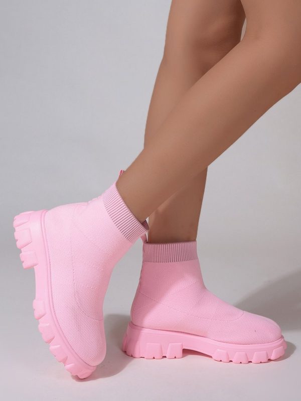 Fashion Ankle Boot Low Heel Sock Boots For Women - Image 5
